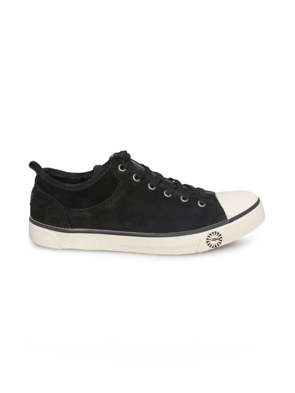 Ugg Evera Lace Up Comfort Sneakers Women 6 Black Suede Sheepskin
